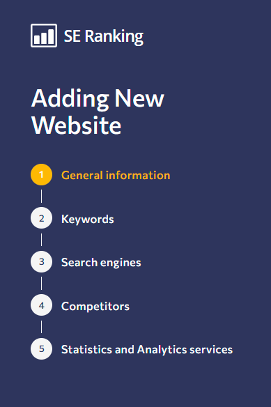 google ranking software - SE ranking site set up
