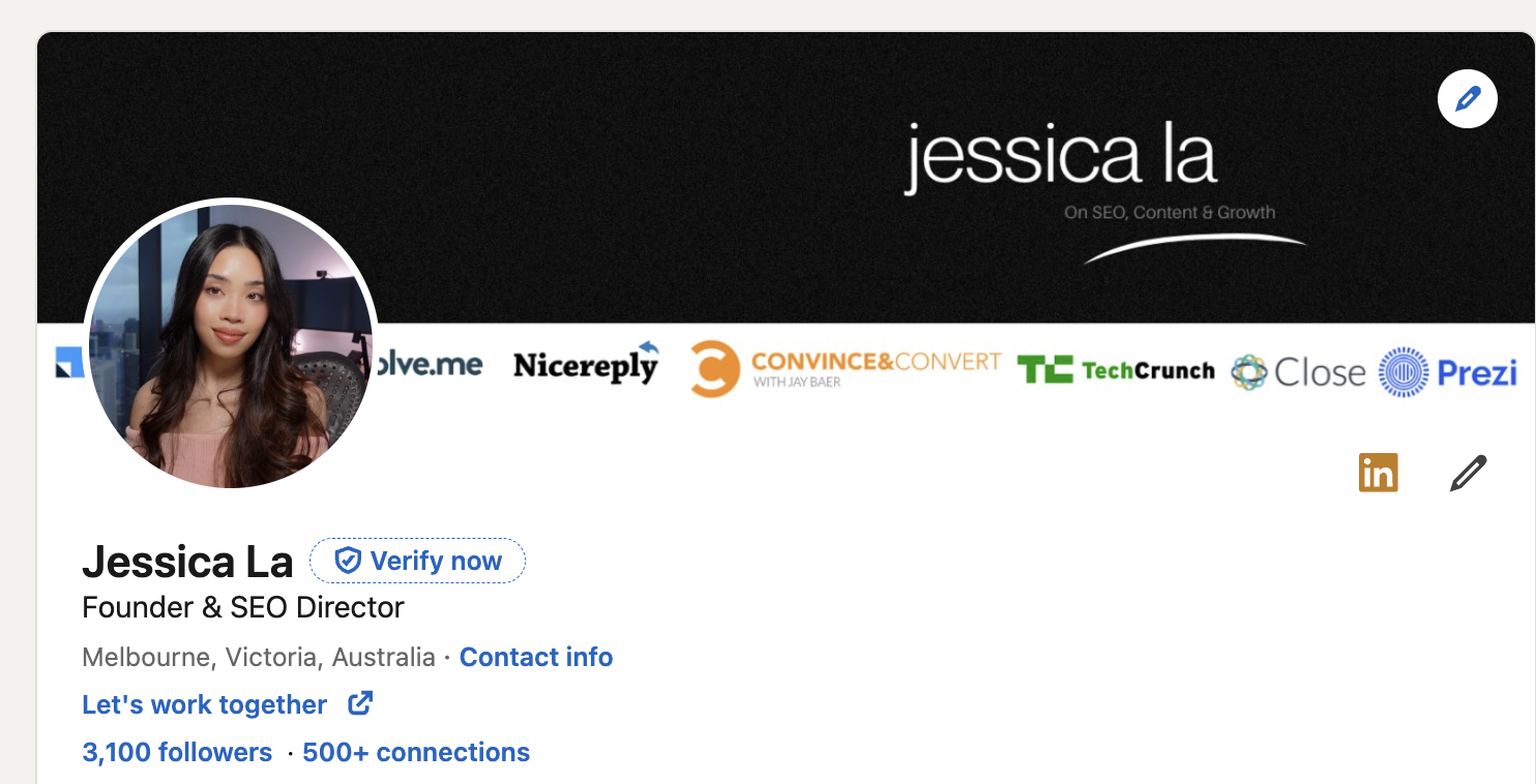 LP- linkedin profile screenshot